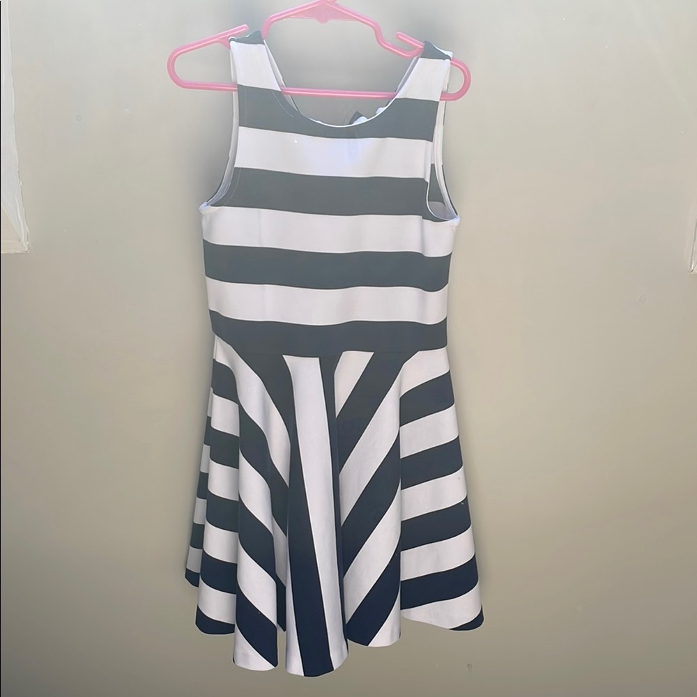 Polo by Ralph Lauren Navy Blue and White Fit and Flare Girls Dress